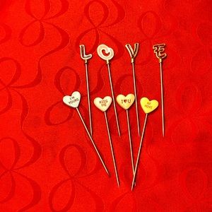 New ❤️ valentines Love heart cocktail picks